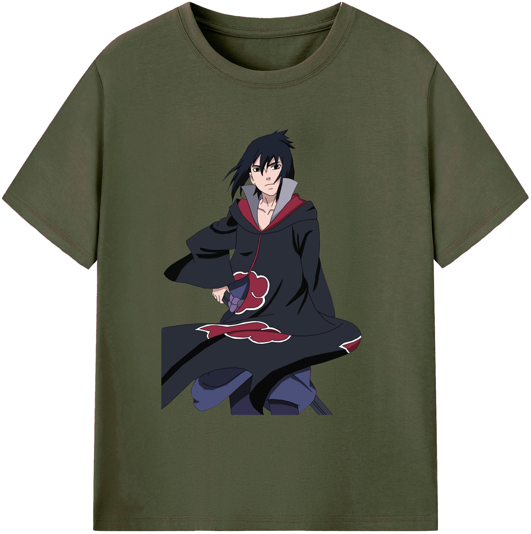 （画像用） NARUTO -ナルト- うちは サスケ Uchiha Sasuke 綿100％ メンズ半袖Tシャツ｜肌触りやわらか＆通気性